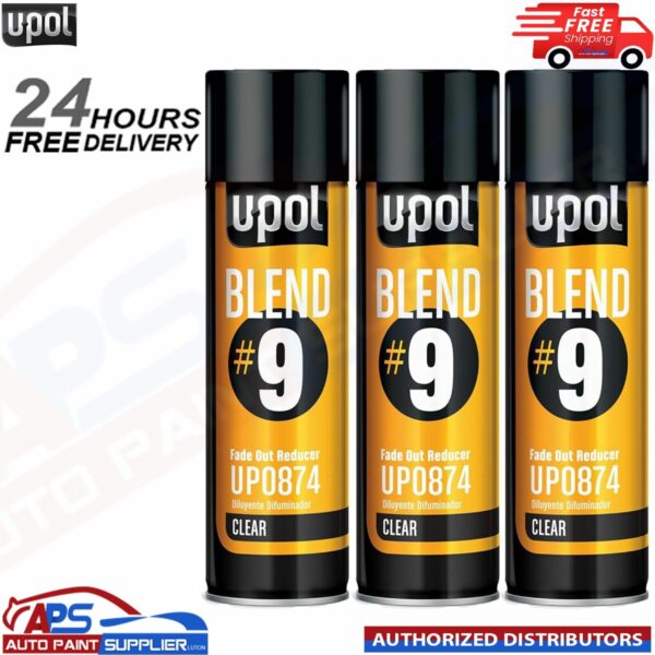 3x Fade Out Thinner UPOL Blend #9 Transparent Blending Solvent 450ml Aerosol Model: S2043/AL