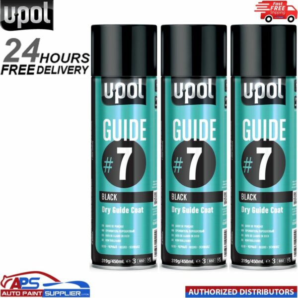 3x Upol Guide #7 Dry Guide Coat Dry Or Wet Filler Paint Defect Aerosol - 450ml Model: GUIDE/AL
