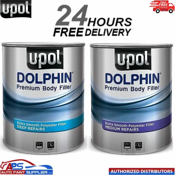 1 X U-POL DOLPHIN PREMIUM MEDIUM FILLER 3L + 1 X UPOL DOLPHIN DEEP FILLER 3L Model: 1 X DOLBF/M 1 X DOLBF/D