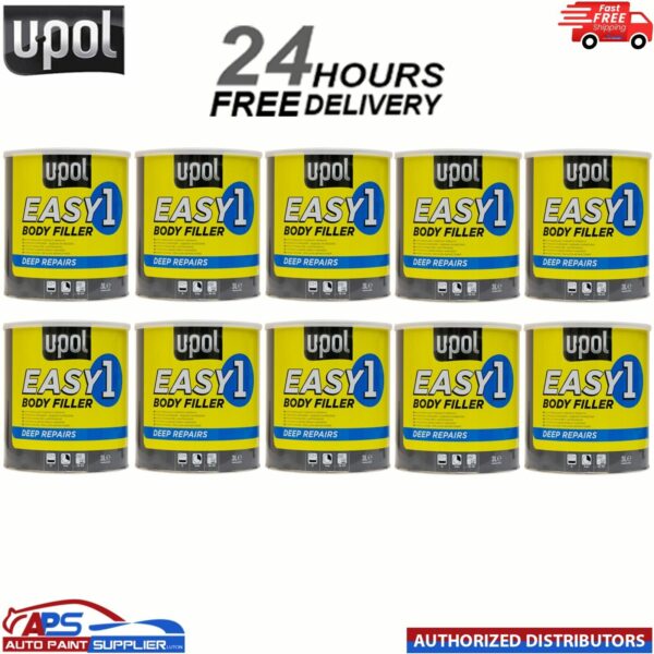 10 X UPOL EASY 1 BODY FILLER 3L - DEEP FILL CAR BODY FILLER BIG SMOOTH EASY Model: EASY/1