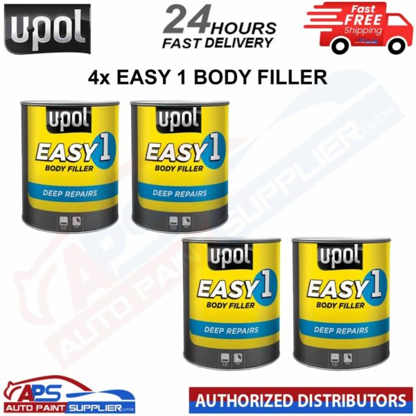 4X UPOL EASY 1 BODY FILLER 3L DEEP REPAIRS FILL CAR BODY FILLER- FAST DELIVERY Model: EASY/1