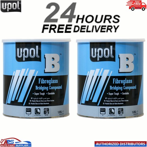 U-POL B FIBRE GLASS BRIDGING FILLER 1.85LTR x 2 Model: UPOLB
