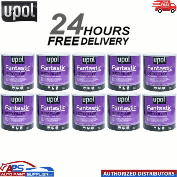 U-Pol Fantastic x 10 Polyester Car Body Filler 3L UPOL FANT/3 with BPO Hardener Model: FANT/3