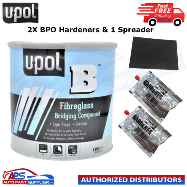 UPOL B FIBREGLASS BRIDGING COMPOUND 1.85Le With BPO 2 Hardeners & 1 Spreader Model UPOLB/4