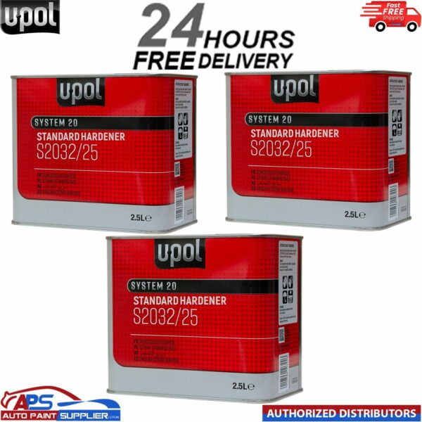 3x UPOL S2032 Standard Hardener/Activator For 2k Paints, Lacquers & Primers 2.5L Model: S2032/25