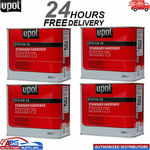 4x UPOL S2032 Standard Hardener/Activator For 2k Paints, Lacquers & Primers 2.5L Model: S2032/25