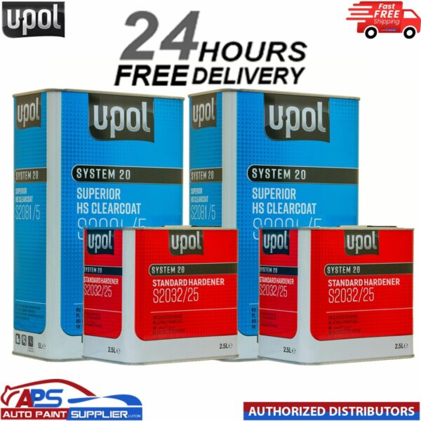 U-POL S2081 CLEAR COAT LACQUER HS 2K WITH S2032 STANDARD HARDENER UPOL- 15L KIT Model: S2081+S2032