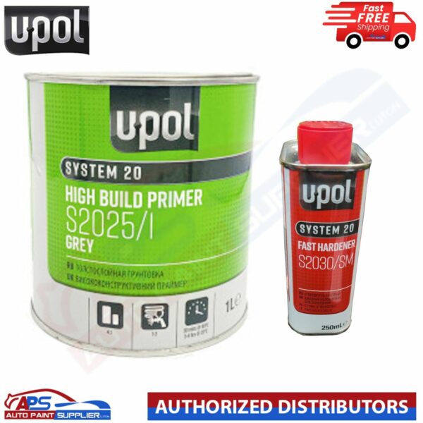 UPOL HIGH BULID PRIMER S2025/1 GREY WITH FAST HARDENER S2030/SM 1.25LITER KIT Model S2025+S2030