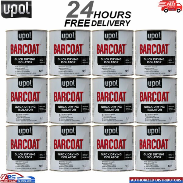 12 X U-POL BARCOAT QUICK DRYING ISOLATOR 1K PRIMER 2K PAINT REACTION UPOL BAR/1 Model: BAR/1