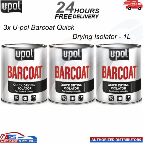 3x U-pol Barcoat Quick Drying Isolator 1 L - FAST DELIVERY Model: BAR/1
