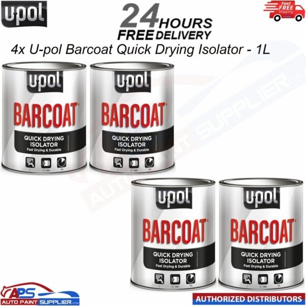 4x U-pol Barcoat Quick Drying Isolator 1 L - FAST DELIVERY Model: BAR/1