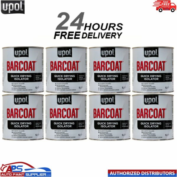 8 X U-POL BARCOAT QUICK DRYING ISOLATOR 1K PRIMER 2K PAINT REACTION UPOL BAR/1 Model: BAR/1