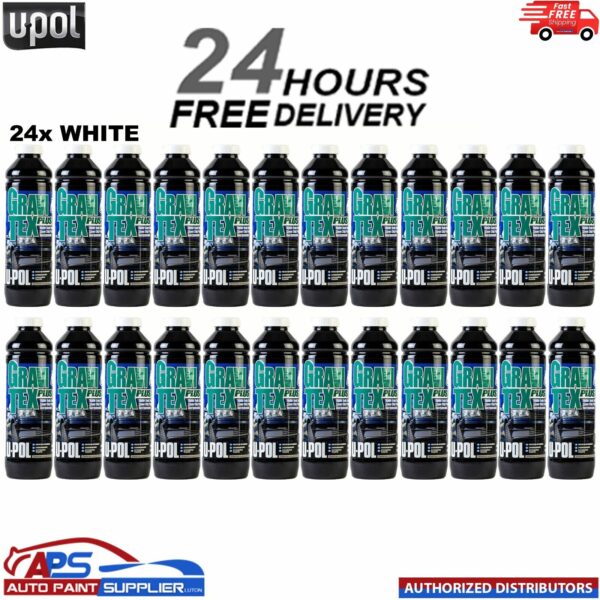 24X U-POL GRAVITEX PLUS HS STONE CHIP COATING PROTECTER 1LTR - WHITE Model: GRA/BW1