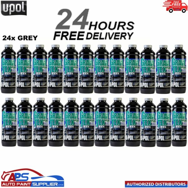 24X U-POL GRAVITEX PLUS HS STONE CHIP COATING UPOL, PROTECTER 1LTR -GREY Model: GRA/GG1
