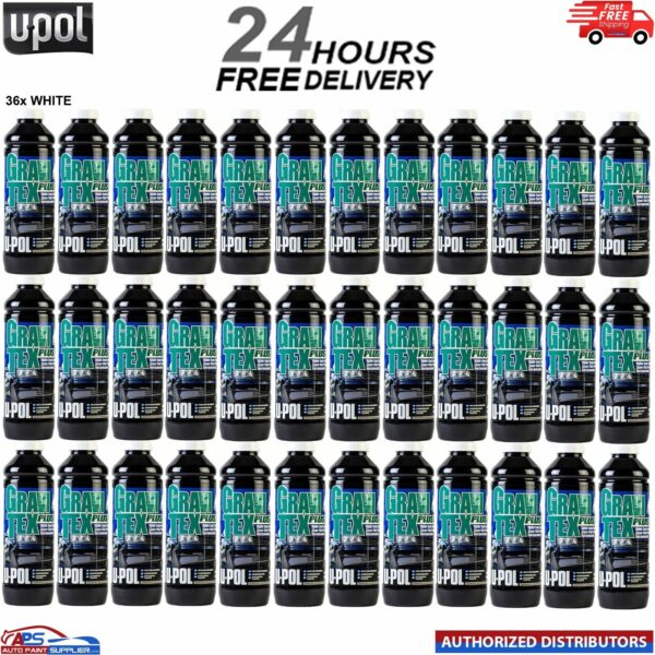 36X U-POL GRAVITEX PLUS HS STONE CHIP COATING PROTECTER 1LTR - WHITE Model: GRA/BW1