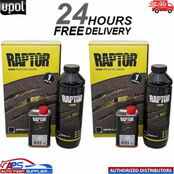 U-Pol Raptor Black 710ml Liner & 240ml Hardener Truck Coating X2 PACK Upol Model: RLB/S1-2