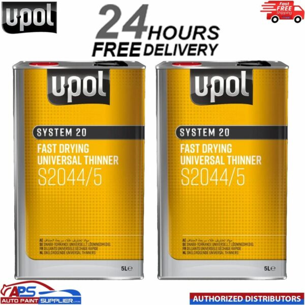2x UPOL SYSTEM 20 S2044/5 FAST DRYING UNIVERSAL 2K THINNER 5L Model: S2044/5