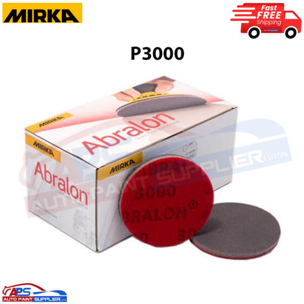 Mirka Abralon 150mm P3000 Grit 20x Hook and Loop Foam Fine Finishing Discs Pad Model 8A24102098