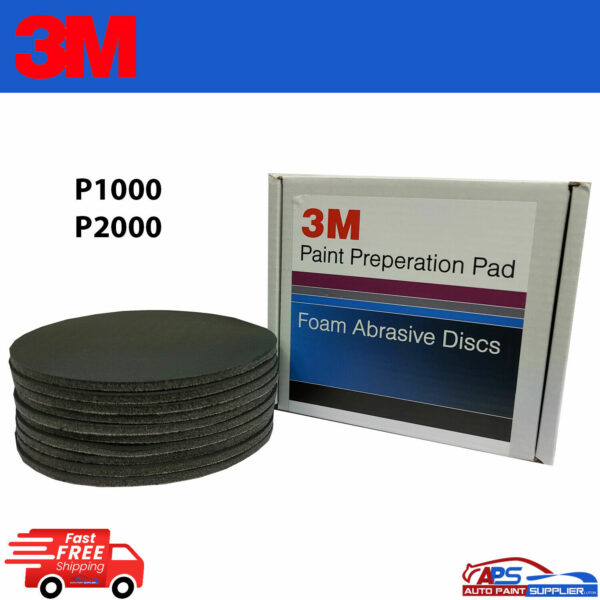 3M 150mm 6" P1000 Grit HookNLoop Foam Fine Finishing Discs Pad PK10 Model 8A24102086b