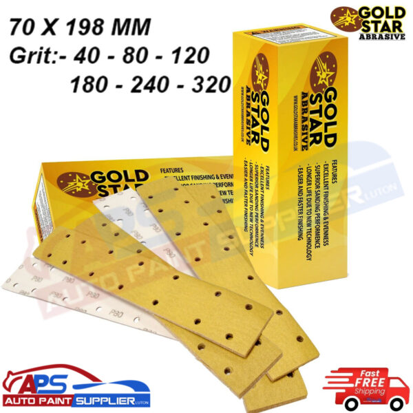 SANDING STRIPS 70 X 198 MM MIX BRAND GOLDSTAR GRITS FROM 40 TO 320 Model Sanding Strip