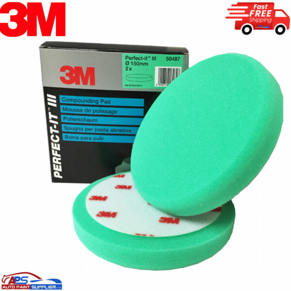 3M Perfect-it III 150mm Green Compounding Pads 50487 (Use with 50417) Model: 50487