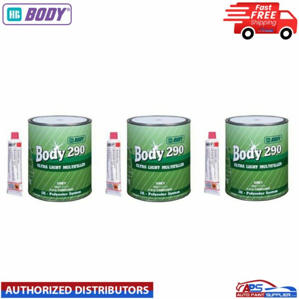 3X HB BODY 290 MULTI FILLER ULTRA LIGHT - BODY FILLER 3LTR - BPO HARDENER Model 290