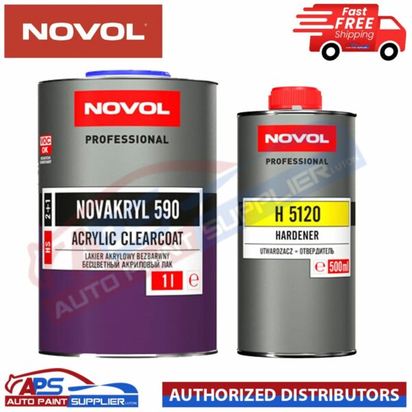 NOVOL PROFESSIONAL NOVAKRYL 590 1L AIR DRY MS 2+1 H 5120 HARDNEER CLEARCOAT 500MLvc Model NOVAKRYL 590