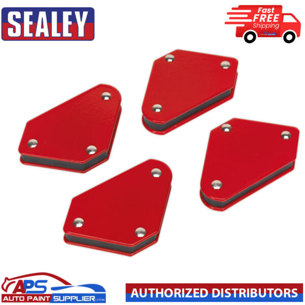 Sealey 4pc Magnetic Welding Clamp Set Red Soldering Quick Welder Model MQC944