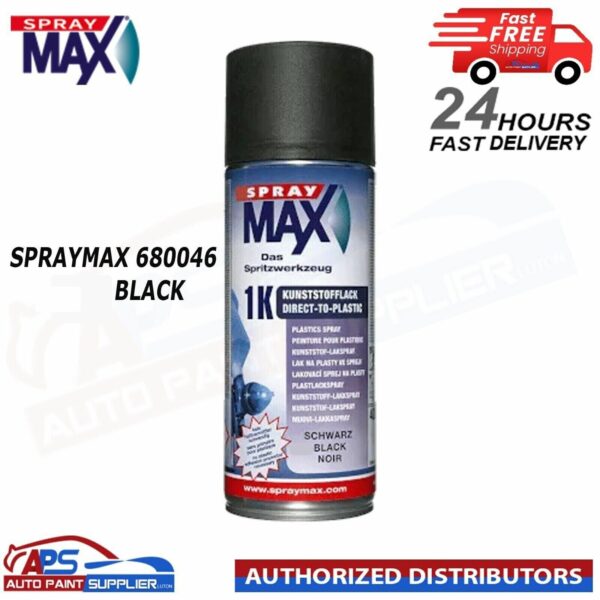 SPRAY MAX 680046 1K DTP PLASTIC TOPCOAT AEROSOL 400ML - MATT BLACK Model: 680046