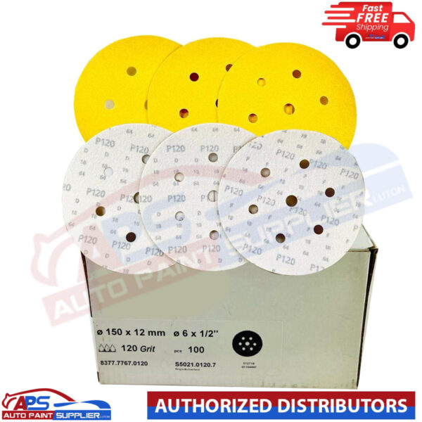 Sanding Discs 150 x 12mm - 6 x 1/2 Grit P 120 100 pcs Model 7425.4595.0120