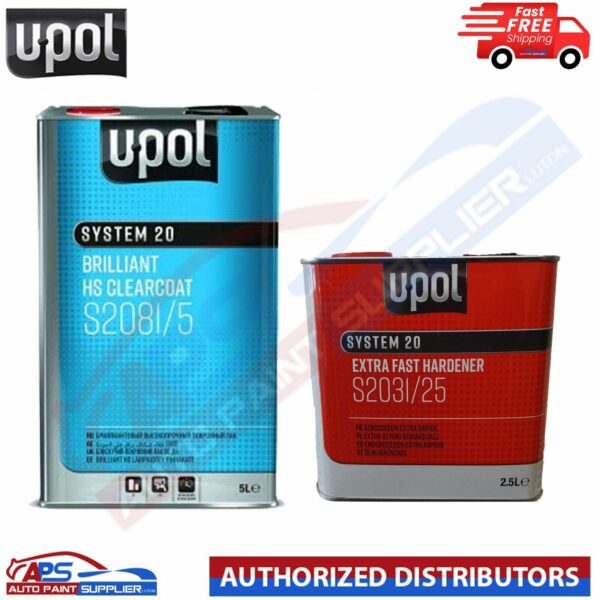 UPOL BRILLIANT HS CLEARCOAT S2081/5 5L - WITH S2030 EXTRA FAST HARDENER 7.5L KIT Model S2081/S2030