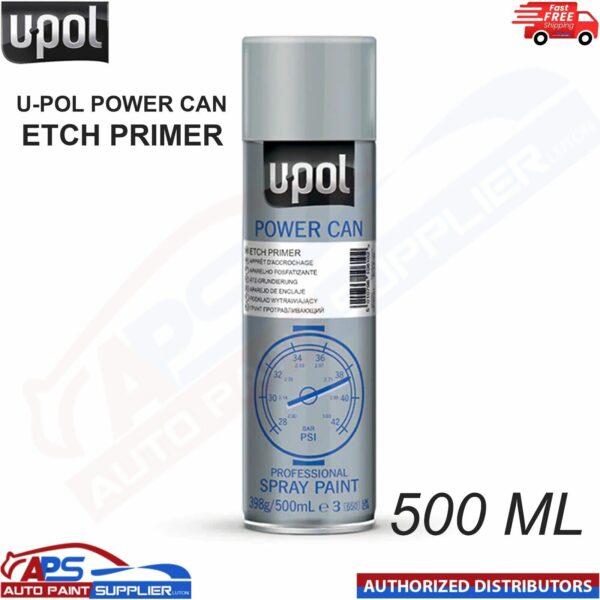 U-Pol Power Can Etch Primer (PCEP/AL) Spray Paint Aerosol Anti-Corrosive (500ml) Model: PCEP/AL